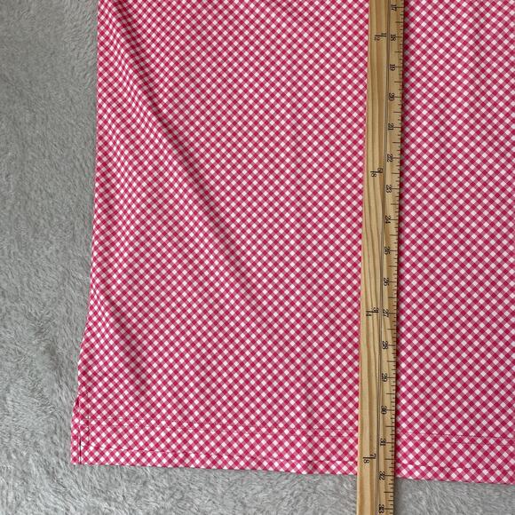 Donald Ross Golf Polo Shirt Men M Pink Azalea Gingham Check Pickleball NWT Gift - Picture 10 of 12